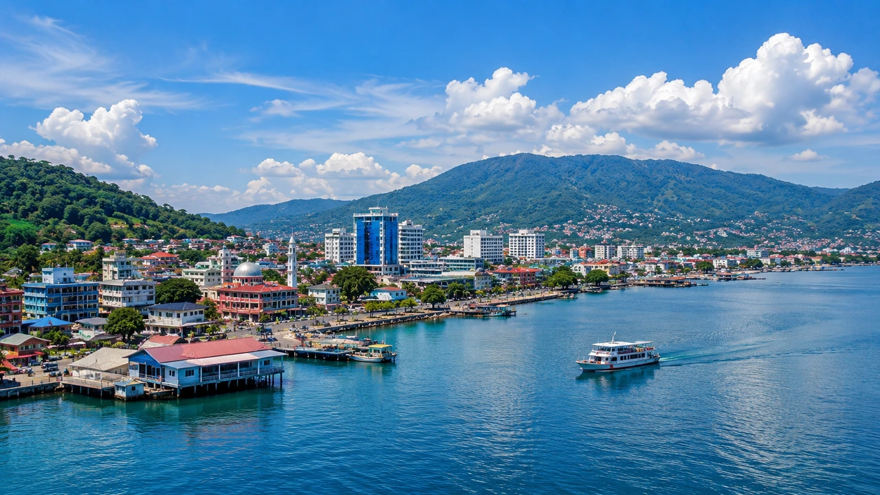 Pemandangan kawasan pesisir Kota Ambon dan Teluk Ambon