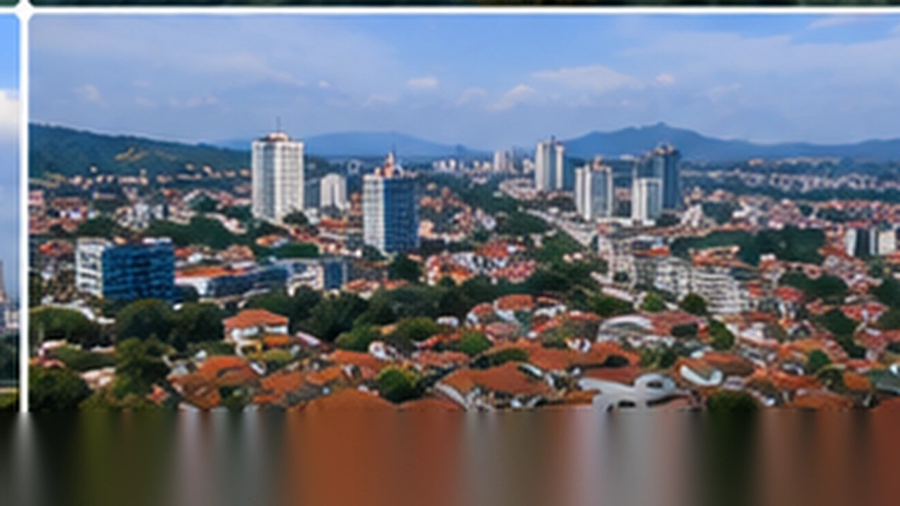 Pemandangan kawasan perkotaan dan aktivitas industri di Cimahi, Jawa Barat
